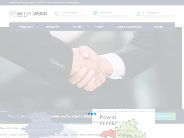 Komornik Sądowy przy Sądzie Rejonowym w Mińsku Mazowieckim Mateusz Zarębski